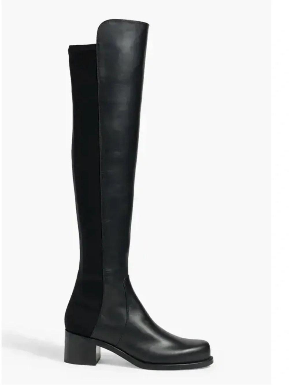 Stuart Weitzman Black Over-The-Knee Block Heel Boots